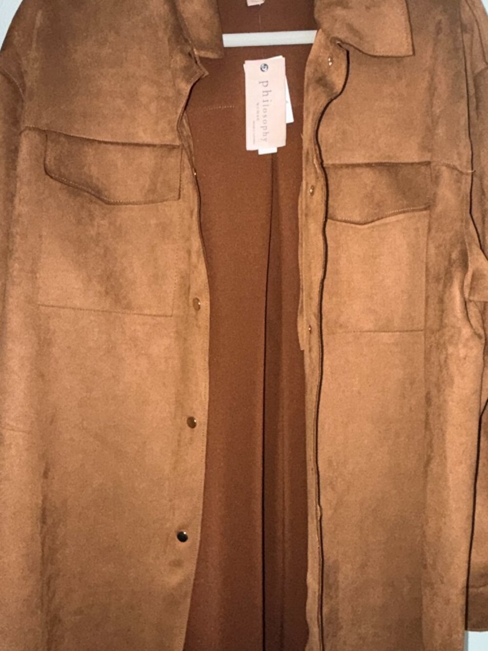 Philosophy Faux Suede Jacket/ Top  XL